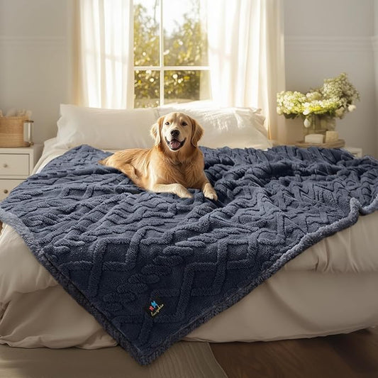 Waterproof Pet Blanket, Liquid Pee Proof Dog Blankets for Sofa Bed Couch, Reversible Sherpa Fleece Furniture Protector Cover for Small Medium Large Dogs Cats,Dark Grey X-Largeï¼85" x 57"ï¼