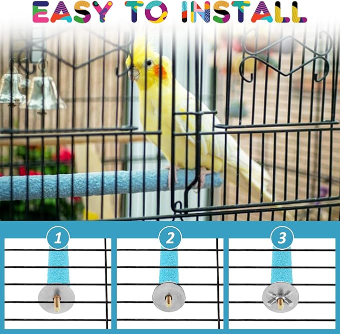 10 PCS Bird Perch Parrot Stand Wood Parrot Perch Stand Platform Natural Paw Grinding Stick Bird Cage Accessories for Budgies Cockatiels Cockatoo Conure Parakeet