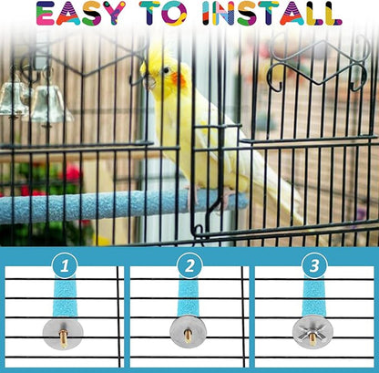 10 PCS Bird Perch Parrot Stand Wood Parrot Perch Stand Platform Natural Paw Grinding Stick Bird Cage Accessories for Budgies Cockatiels Cockatoo Conure Parakeet