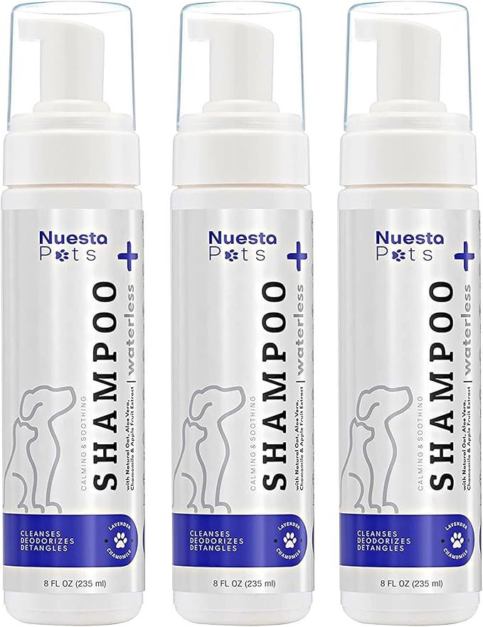 Pets Waterless No-Rinse Pet Shampoo | Soothing Hypoallergenic Gentle | time-Saving Stress-Free foaming Cleanser (3 8 fl oz Bottles Lavender)