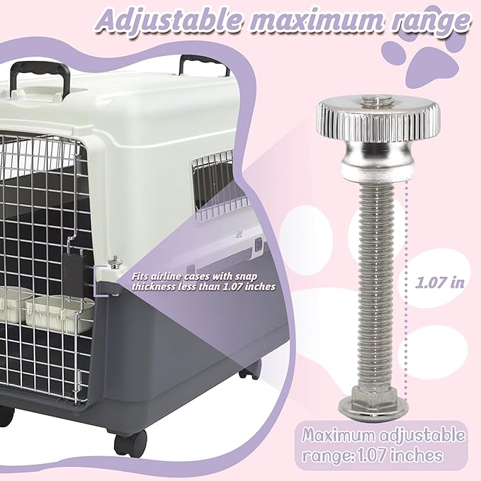 20 Sets Pet Carrier Replacement Fasteners - Heavy Duty Stainless Steel Bolts and Nuts for Kennel - Dog and Cat Replacement Parts, M540-R