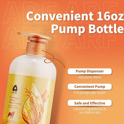 Arf Arf Oatmeal Dog Conditioner for Sensitive Skin - Moisturizing Formula for Dogs & Puppies, Detangling & Anti-Itch Care, 16oz