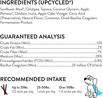 Shameless Pets Dental Treats for Dogs, A Cluck A Day - Healthy Dental Sticks with Digestive Support for Teeth Cleaning & Fresh Breath - Dog Bones Dental Chews Free from Grain, Corn & Soy