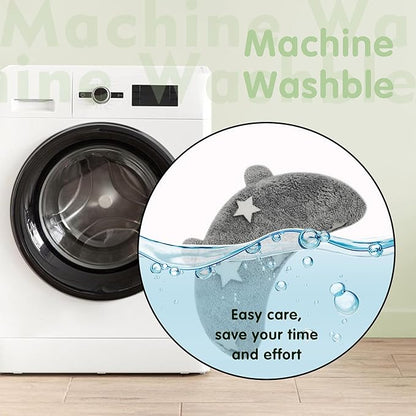 Dog Calming Pillow Glow in The Dark, Soft U-Shaped Pet Pillows for Dogs & Cats, Machine Washable, Dog Neck Pillow, Joint Relief, Better Sleep (Large, Gray)