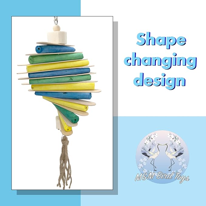 1128 Natural Rainbow Sola Stick Stack - Handcrafted Foraging Bird Cage Toy, Great for Sm to Med Size Birds