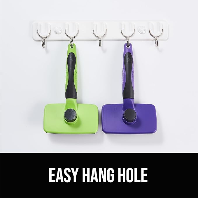 Design Patent Certificated Self Cleaning Slicker Brush for Dogs& Cats, Skin Friendly Grooming Dog& Cat Brush for Shedding and Deshedding, Pet Supplies Accessories,Blue