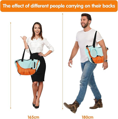 Dog Carrier Sling Adjustable Hand Free Dog Sling Carrier for Carry Small Dogs and Cats Travel Safety Harness Reversible Puppy Carrier Purse with Storage Pocket Suitable for Puppy