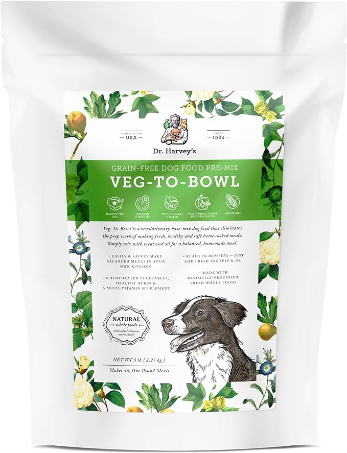 Dr. Harvey_ Veg-to-Bowl Pre-Mix Dog Food, Grain Free for a Whole Food Diet (5 pounds)