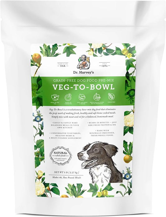 Dr. Harvey_ Veg-to-Bowl Pre-Mix Dog Food, Grain Free for a Whole Food Diet (5 pounds)
