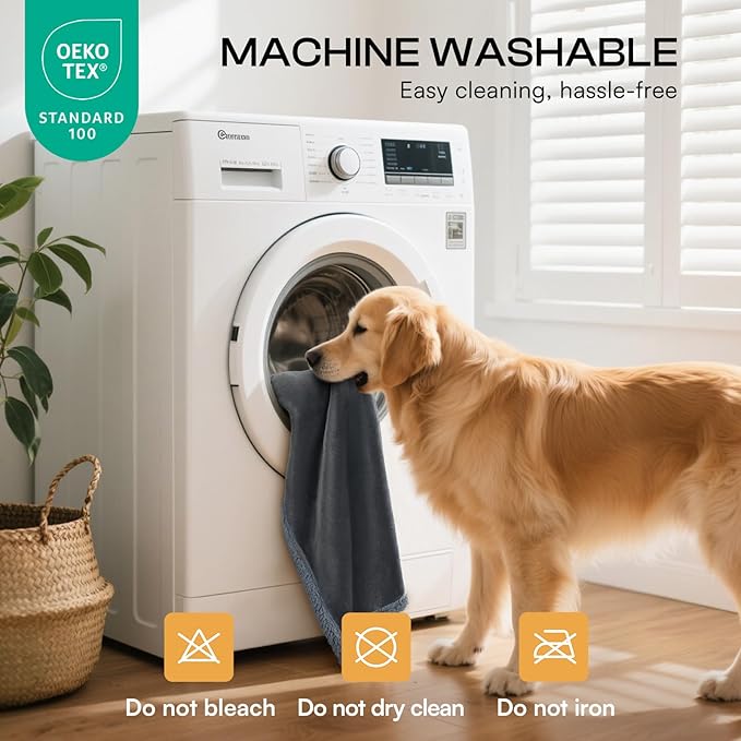 Luciphia Waterproof Bed Blanket Washable,Soft Sherpa Fleece Puppy Reversible Throw Blankets for Small Medium Dog Cat,Furniture Cover Protector Couch Bed from Liquid Pee and Pet Fur, Grey,57" x 40"