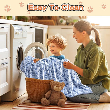 Dog Bed Blankets for Large Dogs, Soft Fleece Dog Blanket Fluffy Pet Blanket Warm Sleep Mat Cover for Bed Couch, Cute Paw Print Puppy Cat Blanket, Blanket for Dogs, 60"X50" (1 Pack)