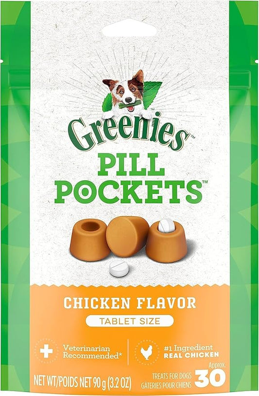 Greenies Pill Pockets Soft Dog Treats, Chicken, Tablet, 3.2 Oz. (Pack Of 6)