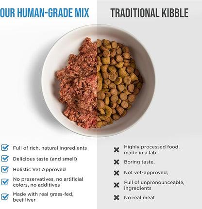 Know Better for Dogs - Beef Recipe, RAW or Cooked Premix/Supplement for Making Homemade Dog Food, All Natural, Holistic Veterinarian Approved, Grain Free, No Artificial Additives
