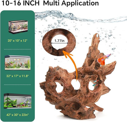Driftwood for Aquarium Natural Aquarium Wood for Aquascaping Fish Tank Decorations Reptile Tank Decor (Porous Natural Driftwood 10-16“)