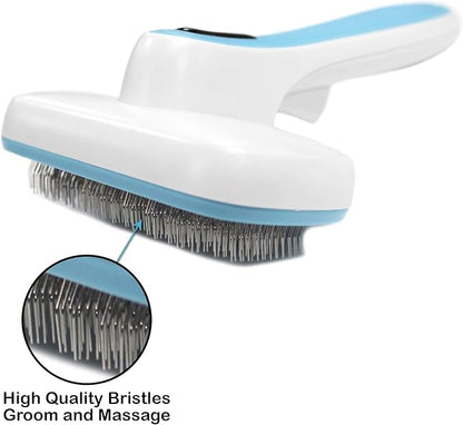 Pets First Premium Dog Brush & CAT Brush Self Cleaning Dog Slicker Hair Brush Easy to Clean Best Pet Grooming Brushes Shedding Grooming Tools for Dogs and Cats. Beautiful Gift for The Groomer!