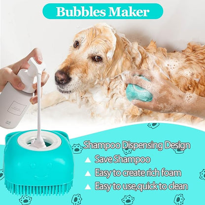 3-in-1 Dog Shampoo Brush - Scrubber & Shower Brush for Dogs