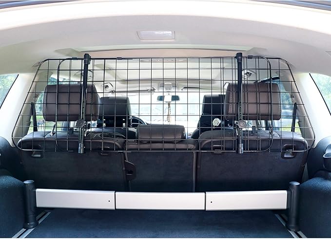 Amazon Basics Adjustable Dog Car Barrier 59.72 x 5.20 x 16.46 Inch, Black