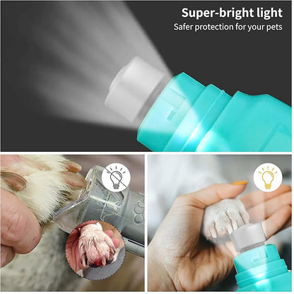 Toozey Dog Nail Grinder with LED Light, Professional 2-Speed Electric Pet Nail Trimmer with 2 Grinding Wheels, Rechargeable Quiet Dog Nail File Painless Paws Grooming for Small Medium Large Dog & Cat