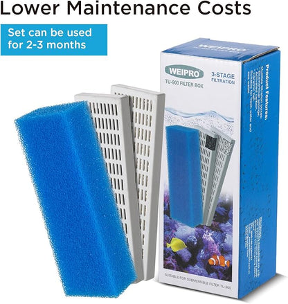 Replacement Cartridge for Aquarium UV Filter TU-700 with Aquarium Filter Foam, Active Carbon and Ceramic Ring(TU700-S)