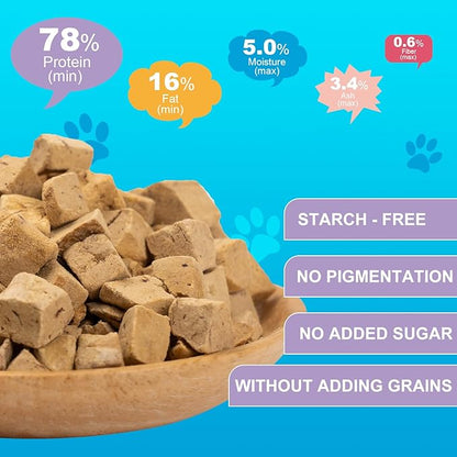 Chicken Liver Dog Treats - Freeze Dried Liver Treats Organic Single Ingredient All Natural Grain-Free Perfect for Training Topper or Snack（4.5oz）