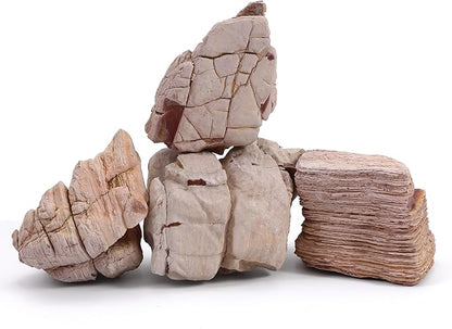 6-8 Inches Natural Pagoda Rock 4 PCS Aquarium Rocks for Aquascaping, Aquarium Landscaping, Terrariums, Fish Tank Decoration, Vivariums, Paludarium, Reptile and Amphibian Enclosures