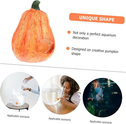 Pumpkin Shaped Aquarium Cave Fish Tank Decor Lovely Garden Landscaping Ornament for Pet Fish Enthusiasts
