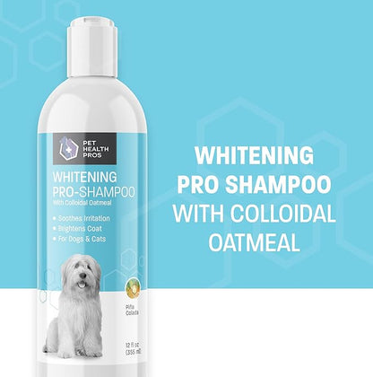 Dog Whitening Shampoo for Dogs - White Dog Shampoo Whitening for White Coats - Brightening Shampoo for White Dogs - Pina Colada Scented Dog Whitening Shampoo for Stains - 12 oz