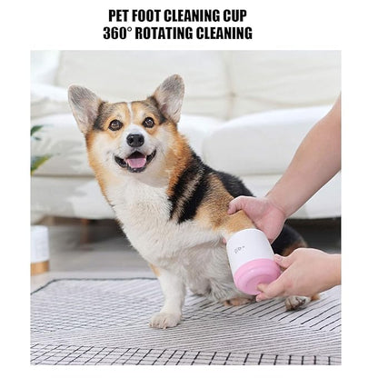 Dog Washer Cup, Protable Safe and Non_rritating Dog Washer Feet Cleaner for Dog for Dogs for Paws(pink)