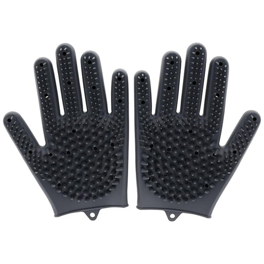 2pcs Pet Grooming Gloves for Cats, Dogs, Rabbits, Horses  Silicone Hair Remover, Shedding Bath Brush, Massage Mitts