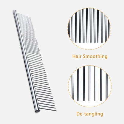 4 PCS Flea Combs Metal Comb for Dogs Tick Comb for Dogs Fine-Tooth Stainless Grooming Massage Combs Puppy Stainless Steel Pets Grooming Kit for Removing Mats Knots Loose Fur from the Undercoat
