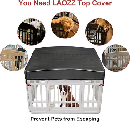 Dog Playpen Cover Mesh Top - Dog Pen Cover for Pets Fits 36 Inch 4 Panels Square Plastic Exercise Pet Pen,Provide Security for Indoor Dog Pen (Playpen Not Included)