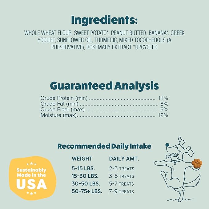 Shameless Pets Crunchy Dog Treats - Peanut Butter Split, 12oz - Healthy Dog Biscuits & Cookies Treats for Medium, and Large Dogs - Made in The USA - Free from Corn & Soy