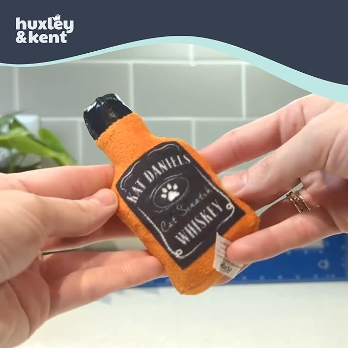 Huxley & Kent Plush Cat Toy - Interactive Catnip Toy for Cats & Kittens - Soft Kitty Toy with Crinkle & Catnip - Fun Indoor Play Toy - Kat Daniels Whiskey