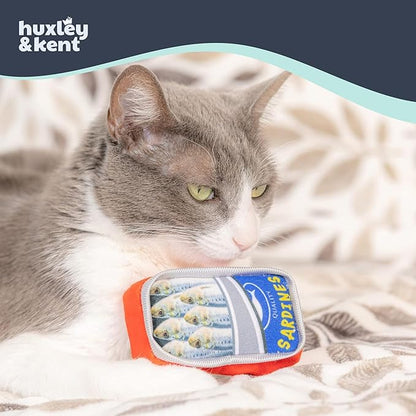Huxley & Kent Plush Cat Toy - Interactive Catnip Toy for Cats & Kittens - Soft with Crinkle & Catnip - Fun Indoor Play - Sardine Tin