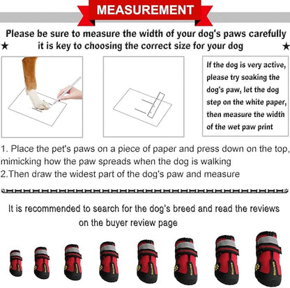 QUMY Dog Shoes for Large Dogs, Medium Dog Boots & Paw Protectors for Winter Snowy Day, Summer Hot Pavement, Water-Resistant in Rainy Weather, Outdoor Walking, Indoor Hardfloors Skid-Resistant Sole