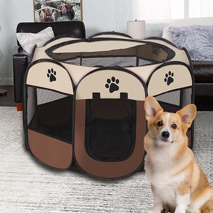 Dog Playpen, 36'' Portable Foldable Pet Dog Cat Playpen Crates Kennel/Premium 600D Oxford Cloth, Portable Foldable Pet Play Pens Cat Dog Rabbit Kennel, Removable Zipper Top, Indoor and Outdoor Use