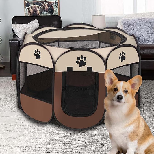 Dog Playpen, 36'' Portable Foldable Pet Dog Cat Playpen Crates Kennel/Premium 600D Oxford Cloth, Portable Foldable Pet Play Pens Cat Dog Rabbit Kennel, Removable Zipper Top, Indoor and Outdoor Use