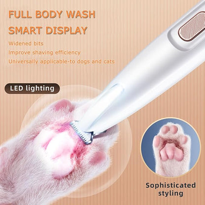 2Set 2025 Upgraded Dog Paw Trimmer with LED Light,Electric Dog Trimmer for Paws,Low Noise Waterproof Rechargeable Paw Hair Trimmer,Pet Paw Trimmer,Pet Hair Clippers for Cats Dogs,Ears,Rump,Face,Eyes