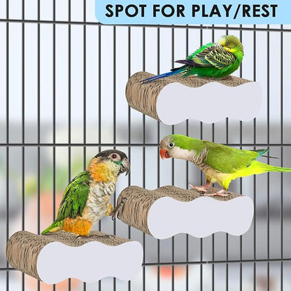 KATUMO Bird Perch Conure Cage Stand Parakeet Shredder Foraging Toys Cockatiel Platform for Small Parrots Conure Cockatiel Lovebird Parrotlet Finch