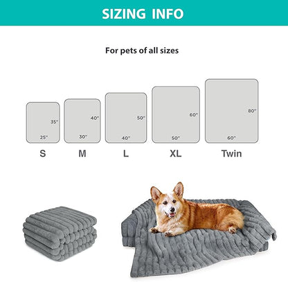 Waterproof Dog Blanket, Luxury Plush Washable Large Dogs Blankets for Couch Protection, Super Soft Calmingm Pet Blanket for Indoors (Grey, 40"x50")