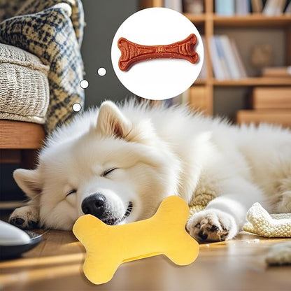 Dog Bone Pillow Bone Shape Pillow for Dogs 6 x 10 Inch Soft Calming Dog Toy for Small Medium Dogs