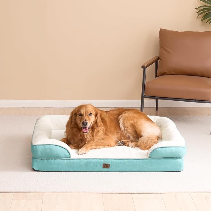 EHEYCIGA Orthopedic Dog Bed, Waterproof Memory Foam, Turquoise Blue, 30"L x 20"W x 6.5"Th