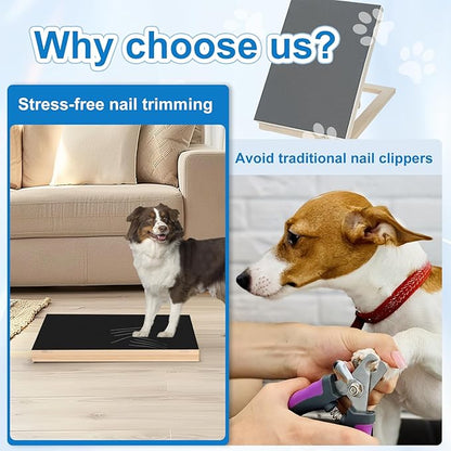 Dog Nail Scratch Pad with Sandpaper Filing Replacement Sandpapers Included and Non-Slip Pad, Trimming Tool Alternative to Dog Nail Clippers and Grinders