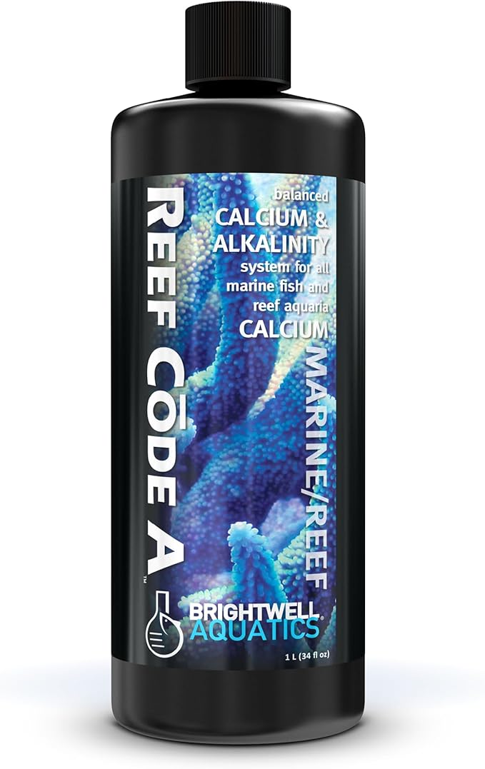 Brightwell Aquatics - Reef Code A - Balanced Calcium & Alkalinity System Water Conditioner - for All Saltwater Marine Fish & Reef Fish Tanks - Aquarium Water Treatments, 33.8 fl oz