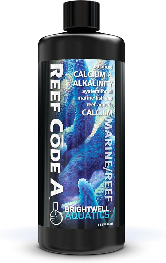 Brightwell Aquatics - Reef Code A - Balanced Calcium & Alkalinity System Water Conditioner - for All Saltwater Marine Fish & Reef Fish Tanks - Aquarium Water Treatments, 33.8 fl oz