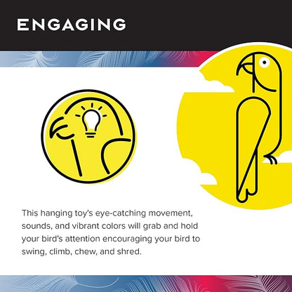 Paradise Knots &Blocks Chewing Toy, Colorful & Entertaining, Keeps Birdy Happy, Large, 16” x 6” x 6” inches