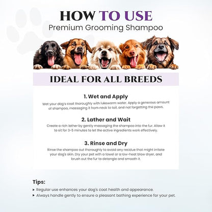 605Products Premium Dog Shampoo - Gentle Formula for Itchy & Sensitive Skin, Odor Eliminator for Puppies, Natural Deodorizer for Pets (10oz)- Lavender