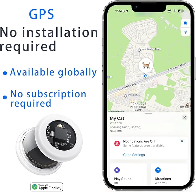 AirTag Pet Cat Tracker Collar & Equipped with Tracker; Airtag Holder; No Monthly Fees; Silicone Adjustable Collar; Not GPS Tracker; Very Soft