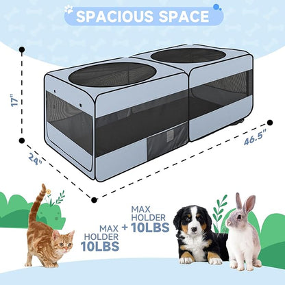 2-in-1 Dog Playpen, 46.5'' Pop Up Cat Puppy Pet Playpens Indoor/Outdoor Cats Enclosed, Cat Dog Tent Crate Cage Kennel, Portable Playpen for Kitten, Small Animals Play Pen(No Divider, Unified Space)