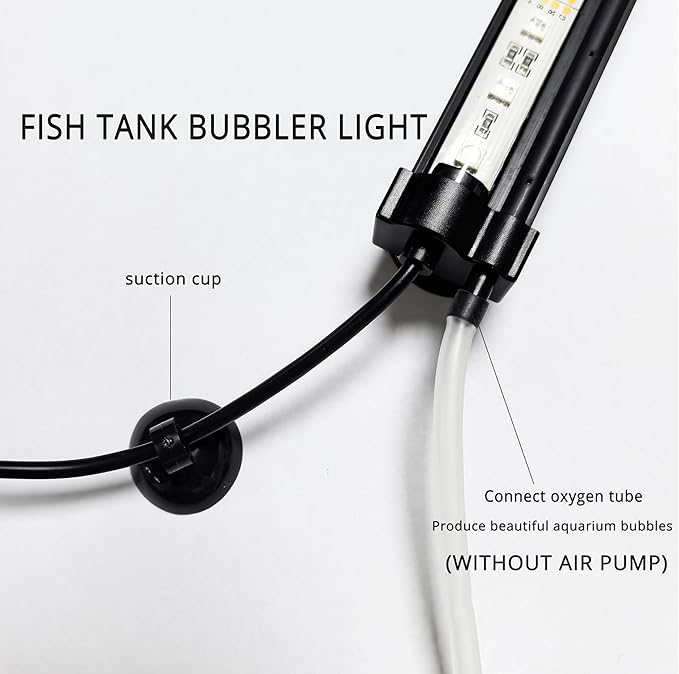 LED Aquarium Lights for Fish Tank,Submersible Fish Tank Light with Air Bubbler Hole Bubble Wall RGB Color Changing Brightness Adjustable Waterproof Remote Control Bubble Tube Light,8W 35inch